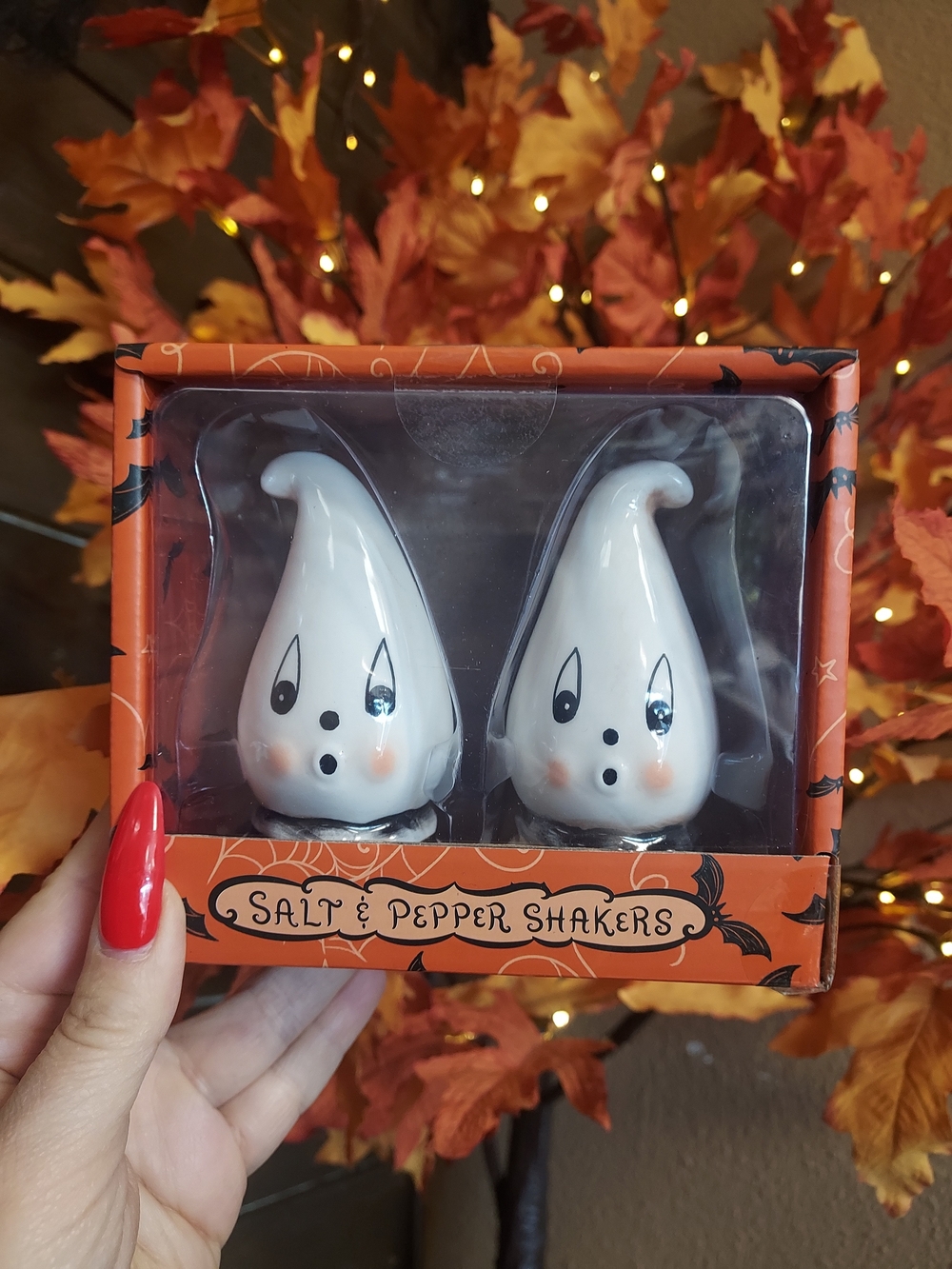 Halloween Ghost Salt & Pepper Shaker Set - White